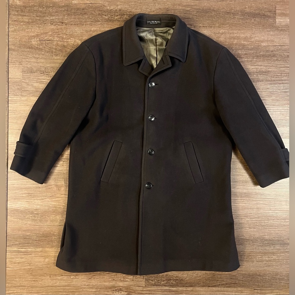 Andrew Fezza Fusion Italian‎ Cashmere Blend Coat Men 42S Green